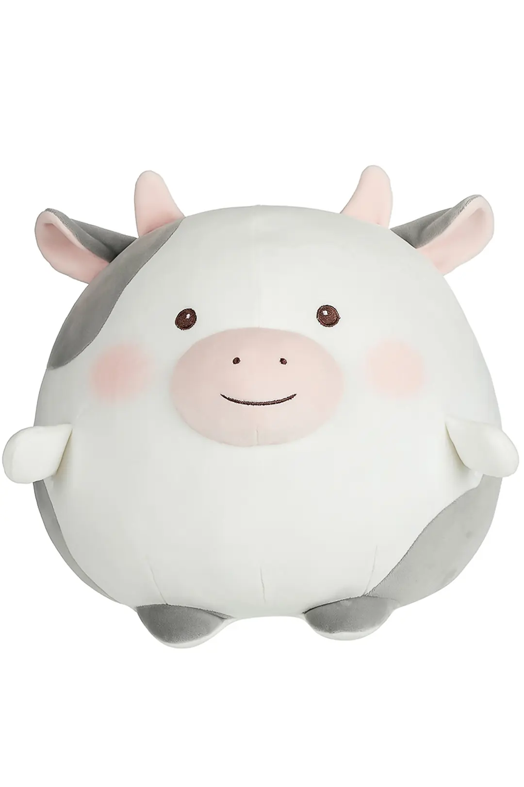 Miniso Lisanslı Yuvarlak İnek Peluş Oyuncak – Yumuşak Dokulu Gülen Yüz Tasarımlı Figür