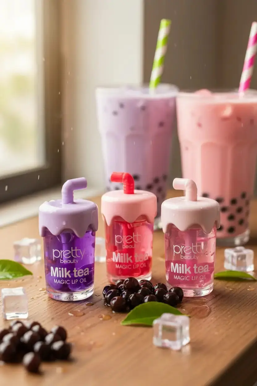Pretty Magic Lip Oil (Milk Tea) – Nemlendirici & Doğal Parlatıcı Dudak Yağı