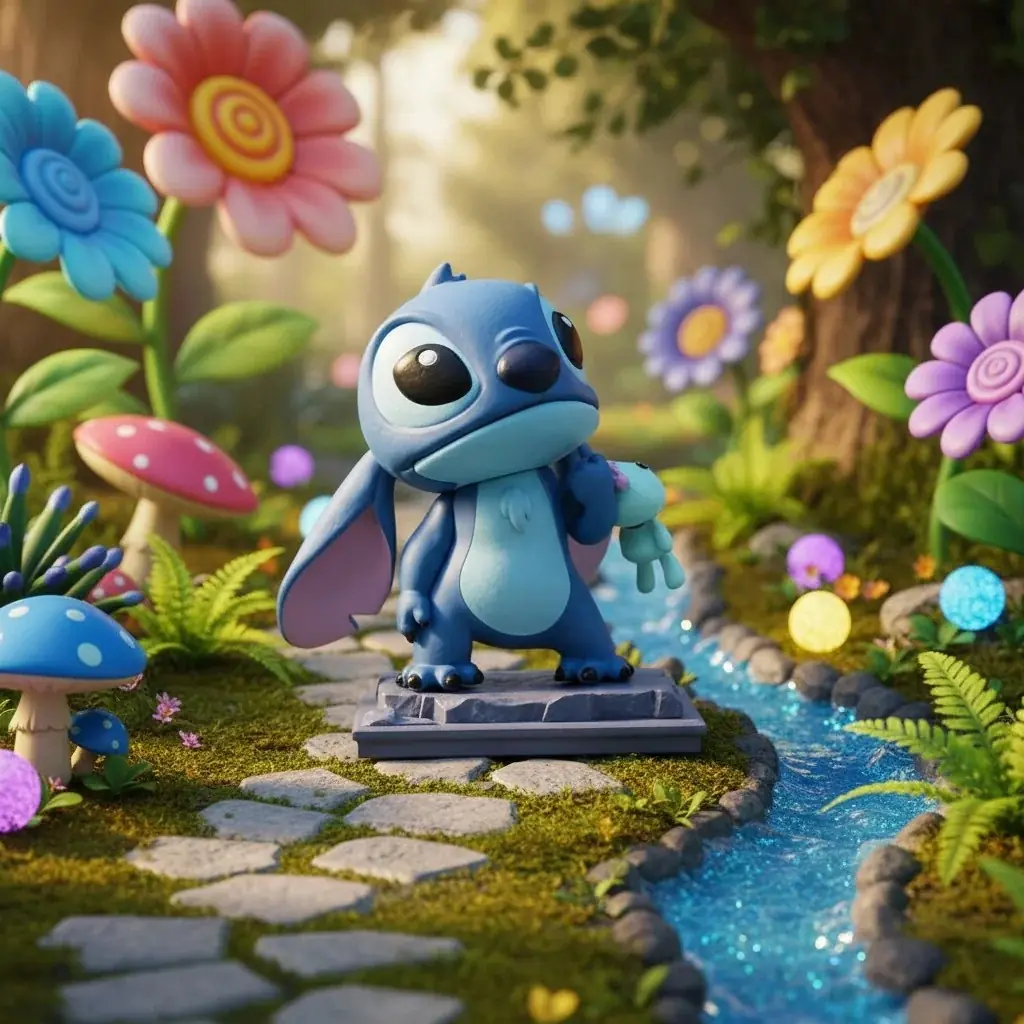 Disney Lisanslı Yume Hero Box Stitch Sanat Galerisi Serisi – Koleksiyonluk Dekoratif Figür