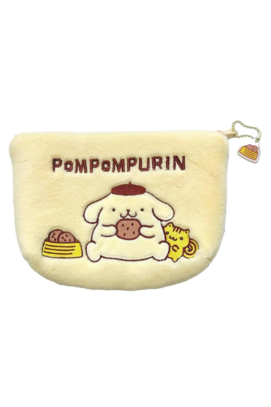 Sanrio Lisanslı Pompompurin Kozmetik Çantası Yumuşak Peluş Doku Sarı 23 Cm