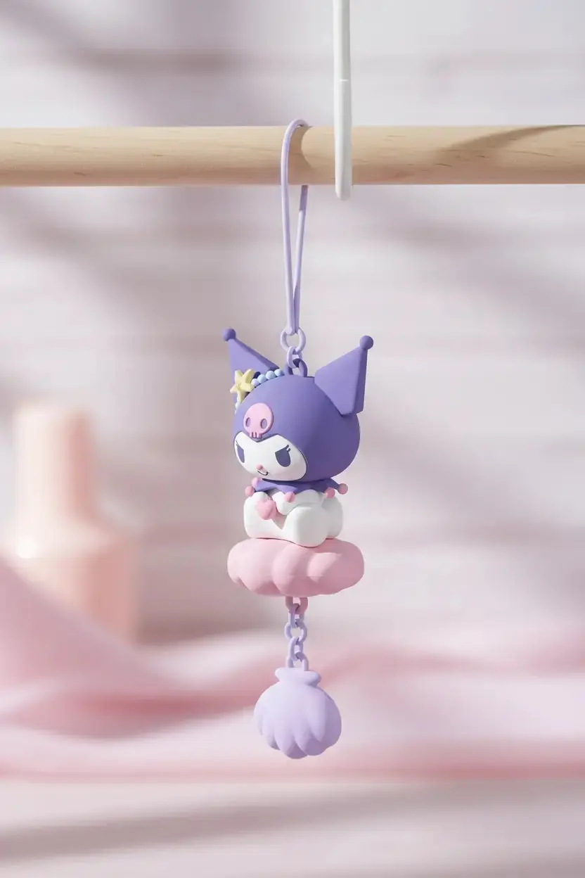 Sanrio Lisanslı Okyanus Temalı Kuromi Araç Süsü - Dikiz Aynası Aksesuarı 15 cm