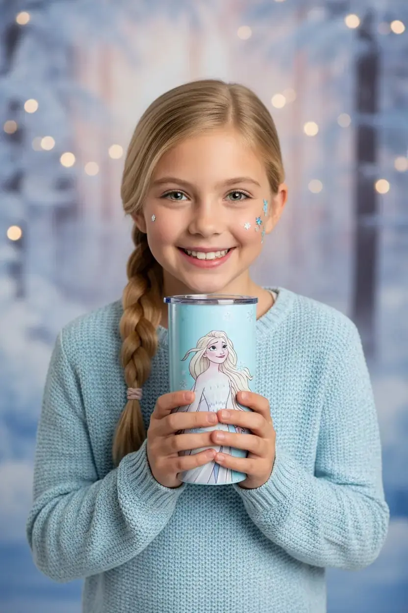 Disney Frozen Elsa Lisanslı Pipetli Çelik Termos – 530 ml