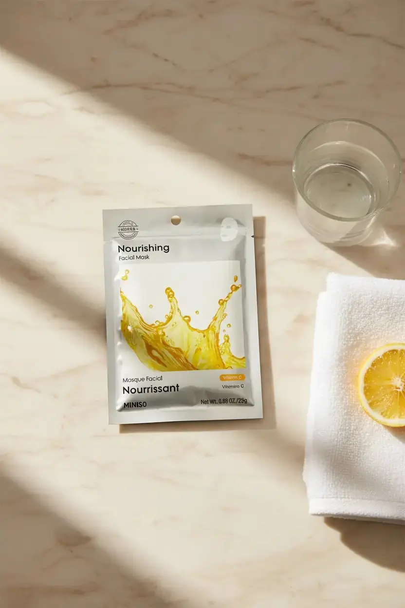Miniso Lisanslı Besleyici Yüz Maskesi – C Vitamini Temalı Kağıt Maske