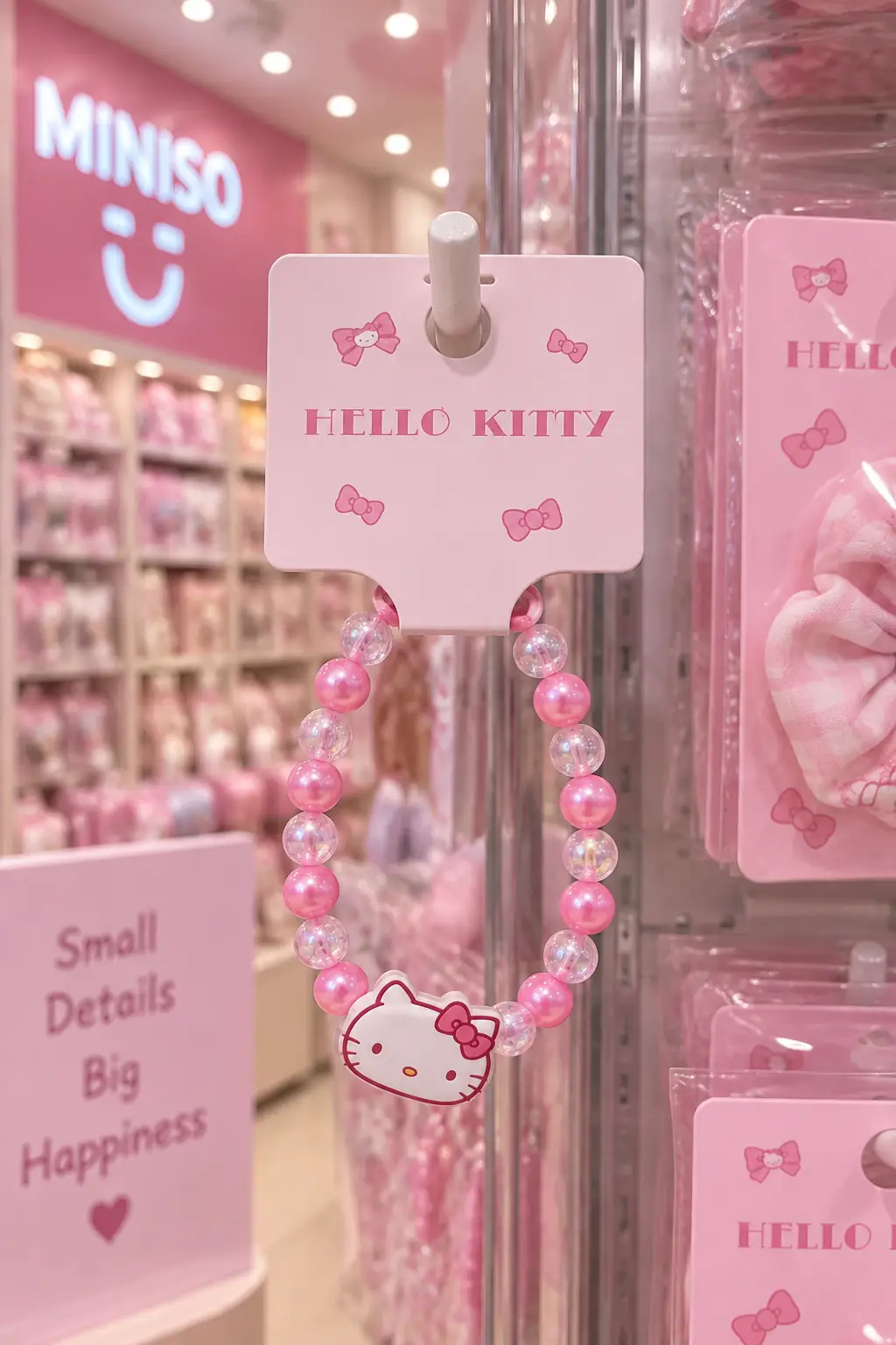 Sanrio Lisanslı Hello Kitty Boncuklu Saç Tokası – Pembe Şık Tasarım