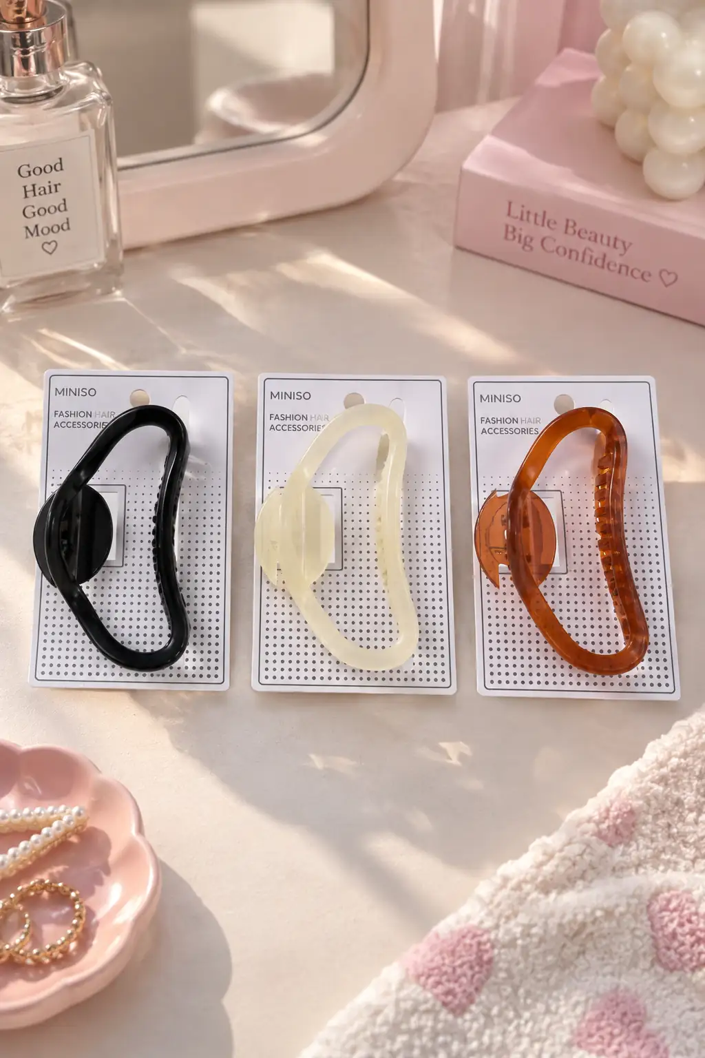 Miniso Lisanslı Basic Yarım Daire Saç Tokası – Karışık Renk 12 Cm