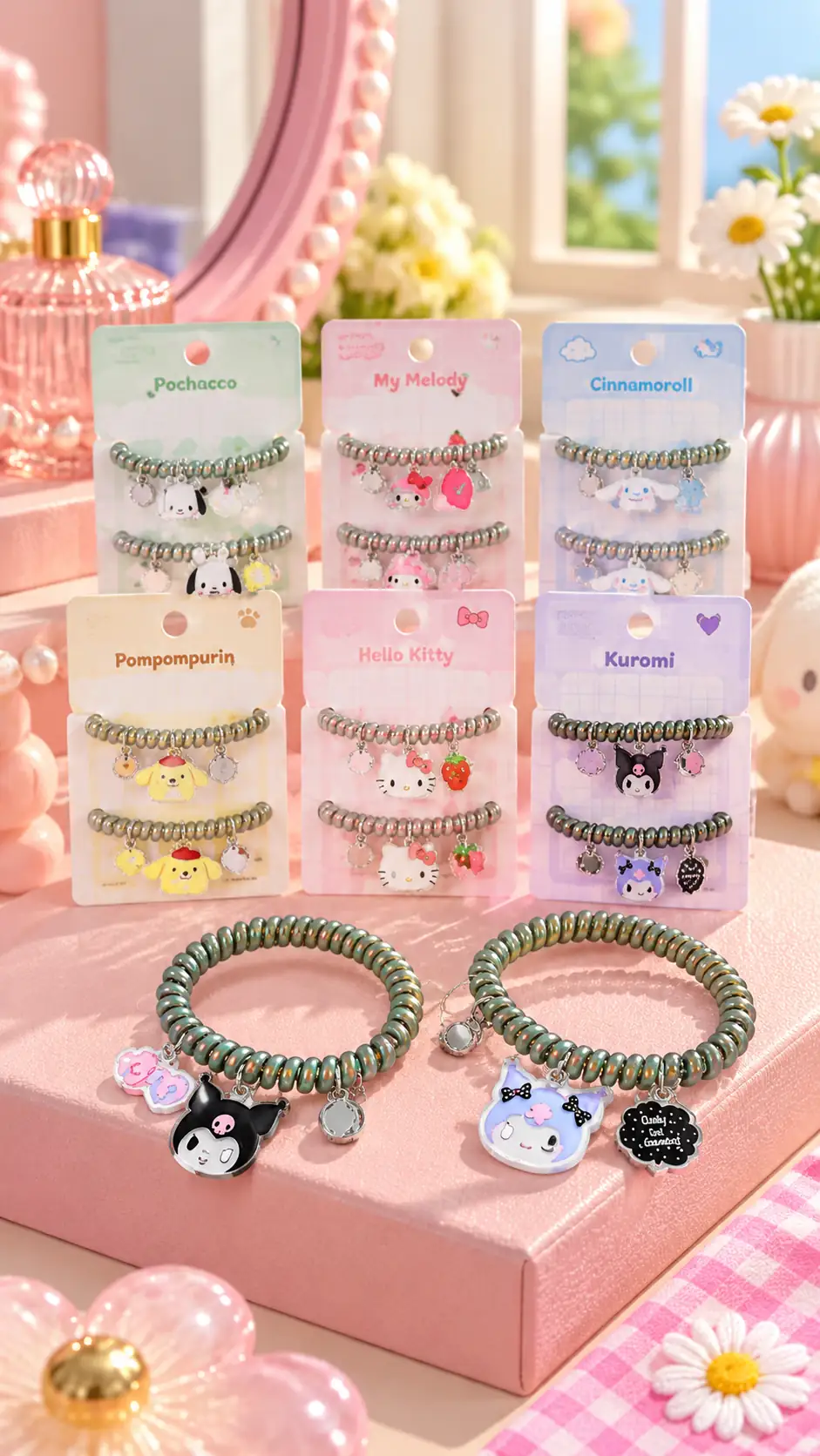 Sanrio Lisanslı 2'li Spiral Saç Lastiği Seti