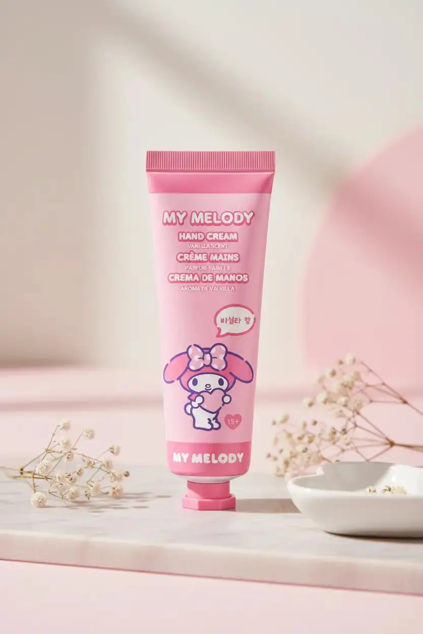 Sanrio Lisanslı My Melody Vanilya Kokulu El Kremi – Taşınabilir Günlük El Bakımı