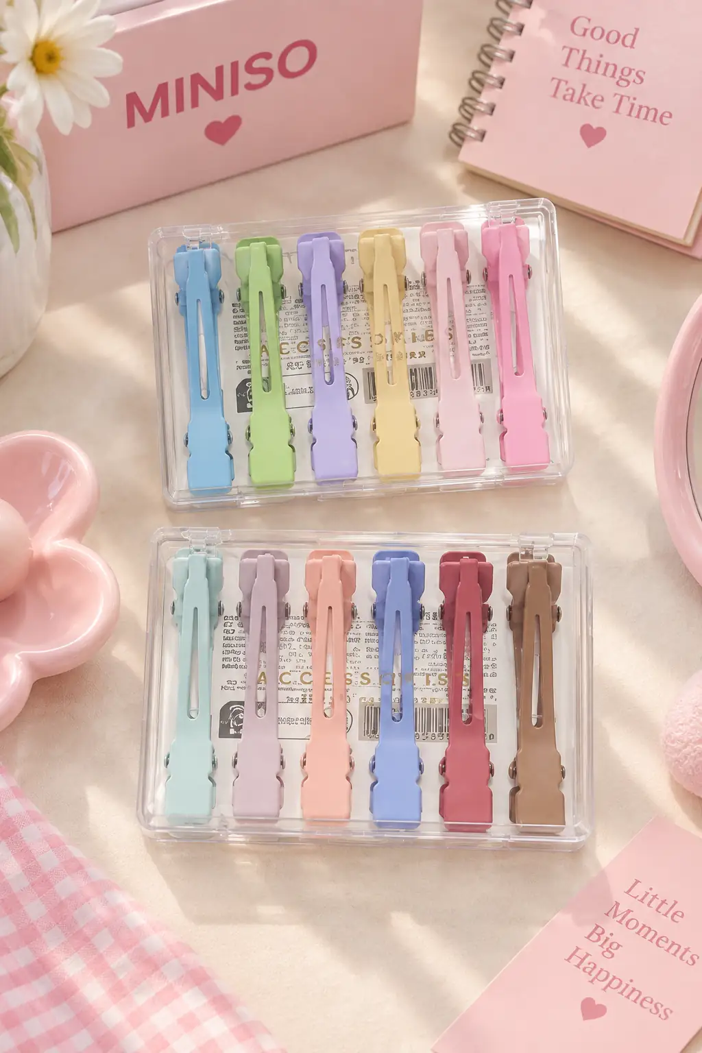 Miniso Lisanslı Saklama Kutulu Basic Serisi Saç Tokaları (12'Li Paket) – Pratik & Dayanıklı