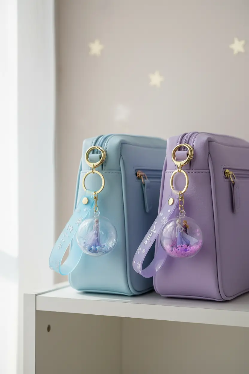 Disney Frozen Lisanslı Sulu Anahtarlık – Elsa ve Anna Figürlü Kar Küresi 20,3 Cm