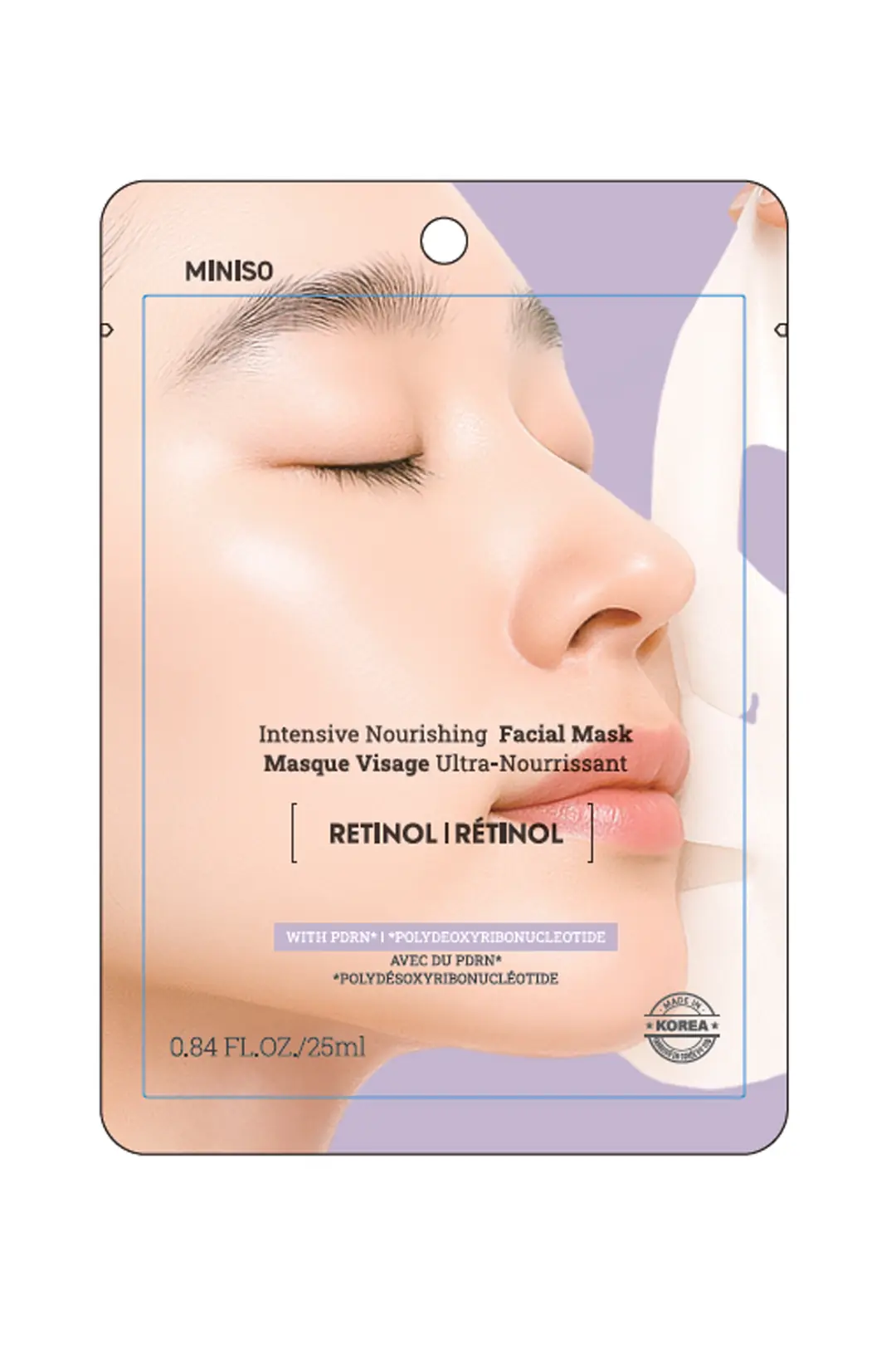 Miniso Lisanslı Yoğun Besleyici Yüz Maskesi – Retinol Temalı Kağıt Maske