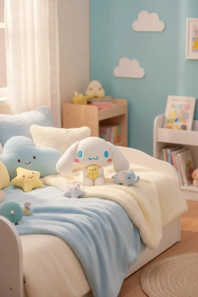 Sanrio Lisanslı Cinnamoroll Peluş Oyuncak 28 Cm – Oturan Yumuşacık Arkadaşlı Tasarım
