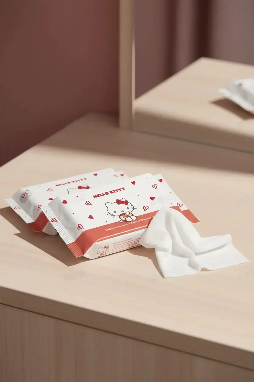 Sanrio Lisanslı Hello Kitty Yüz Temizleme Mendili Karpuz Özlü 12.5 Cm