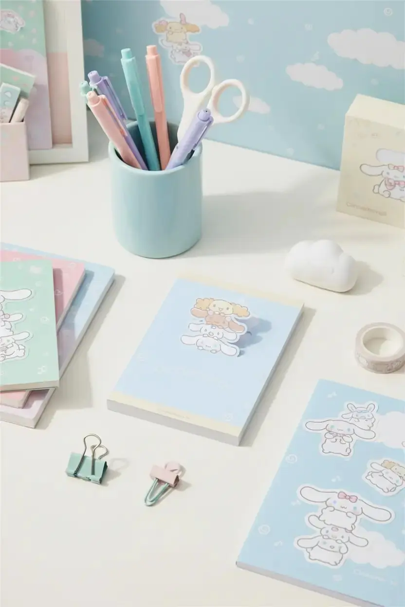 Sanrio Lisanslı Cinnamoroll Standlı Not Defteri – Masa Üstü Tasarım