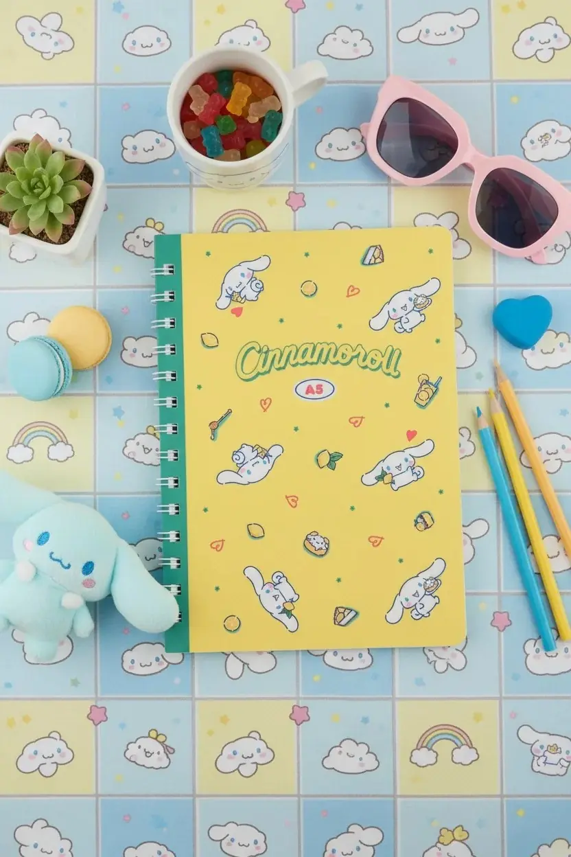 Sanrio Lisanslı Cinnamoroll Retro Koleksiyonu A5 Spiral Telli 80 Sayfa Defter