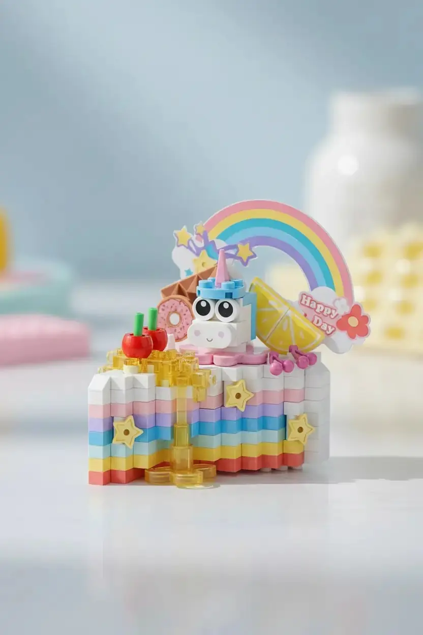 Miniso Lisanslı Yemek Serisi Oyun Bloğu Gökkuşağı Krep – Eğitici ve Dekoratif Oyuncak Seti 19,5 Cm