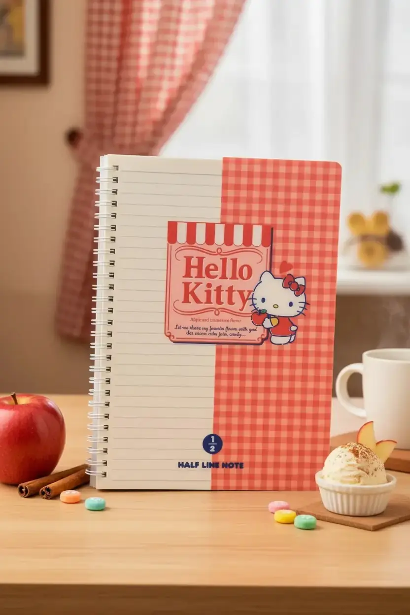 Hello Kitty Lisanslı Retro Koleksiyonu B5 Pp Tel Ciltli Defter – Dayanıklı Kapak