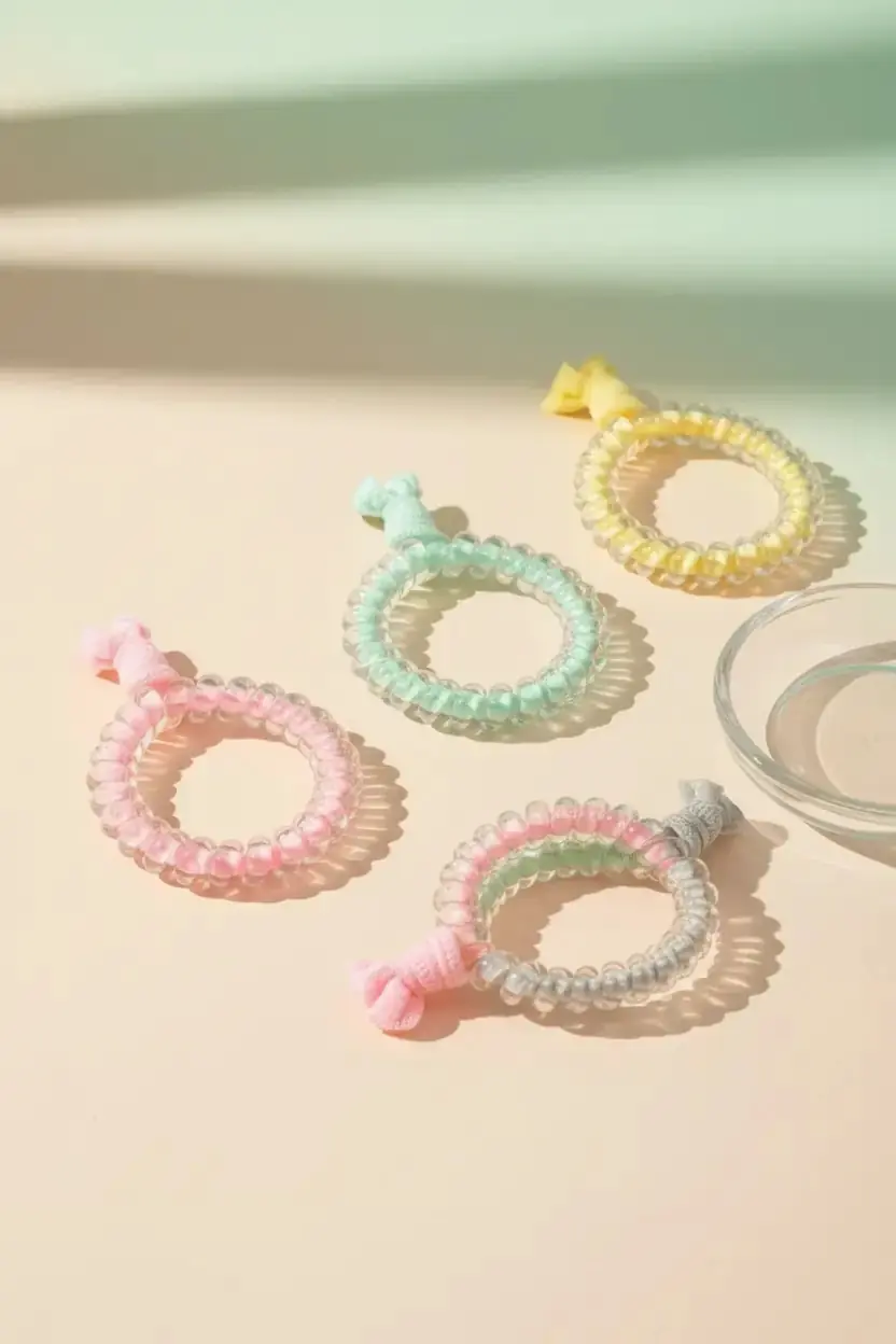 Miniso Lisanslı Renkli Spiral Düğümlü Saç Lastiği Seti – 4 Adet Saç Kırmayan ve Esnek Yapılı Şık Saç Aksesuarı