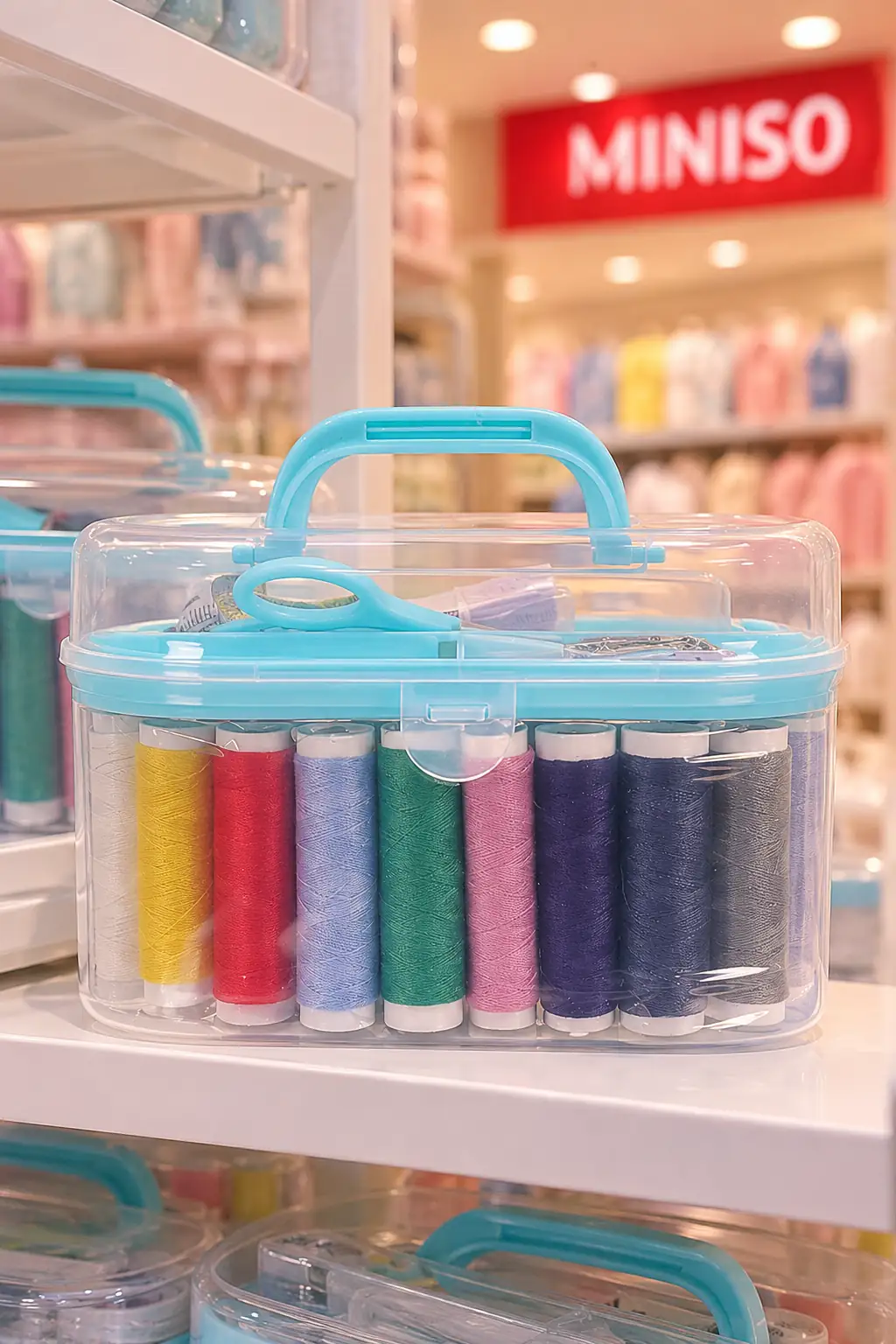Miniso Lisanslı Kutulu Dikiş Seti Mint Yeşili 15 Cm – Pratik Seyahat ve Ev Tipi Tamir Kiti