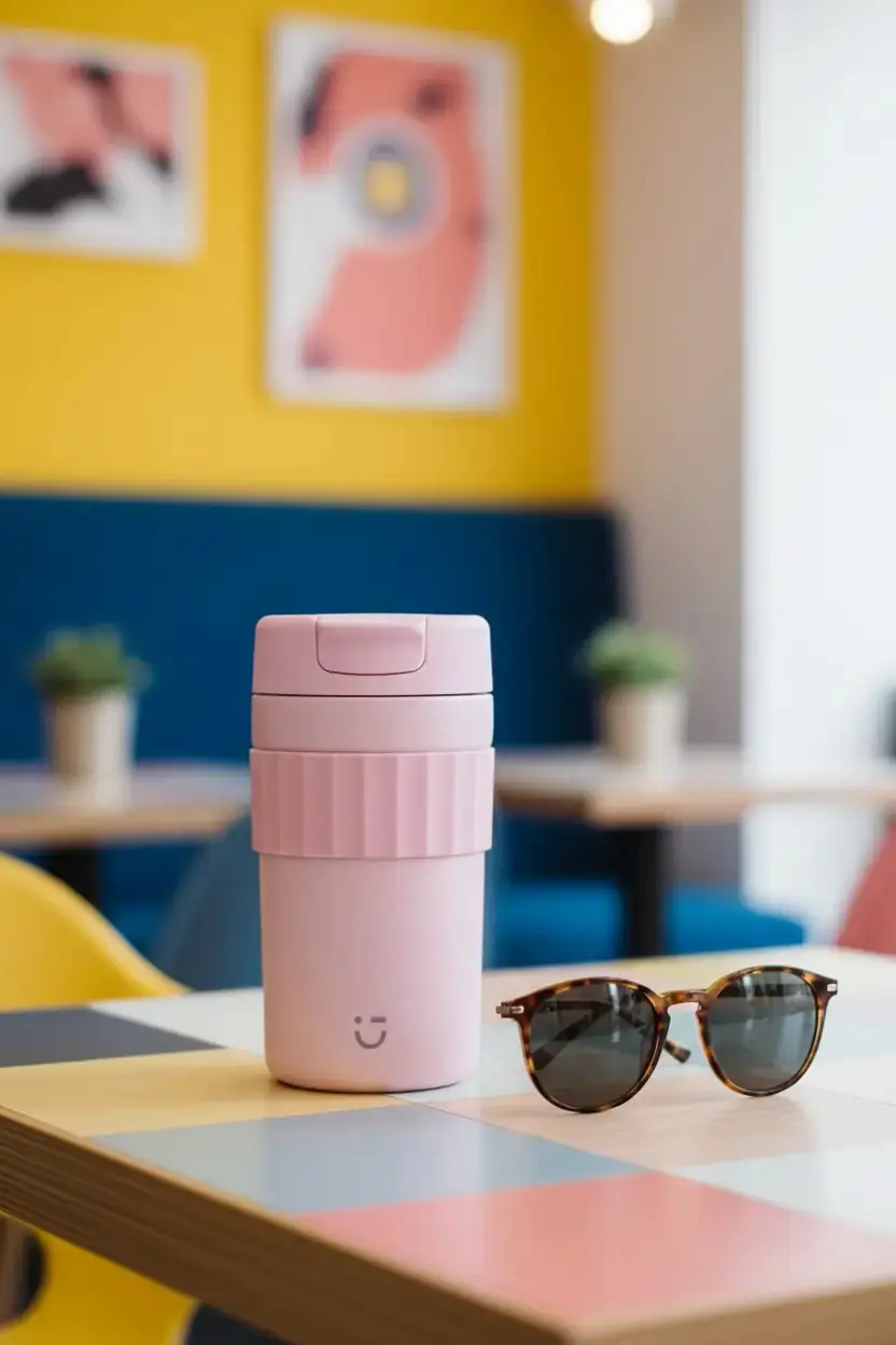 Miniso Lisanslı Minimalist Seri Termos Şişe 450 mL Pembe – Paslanmaz Çelik