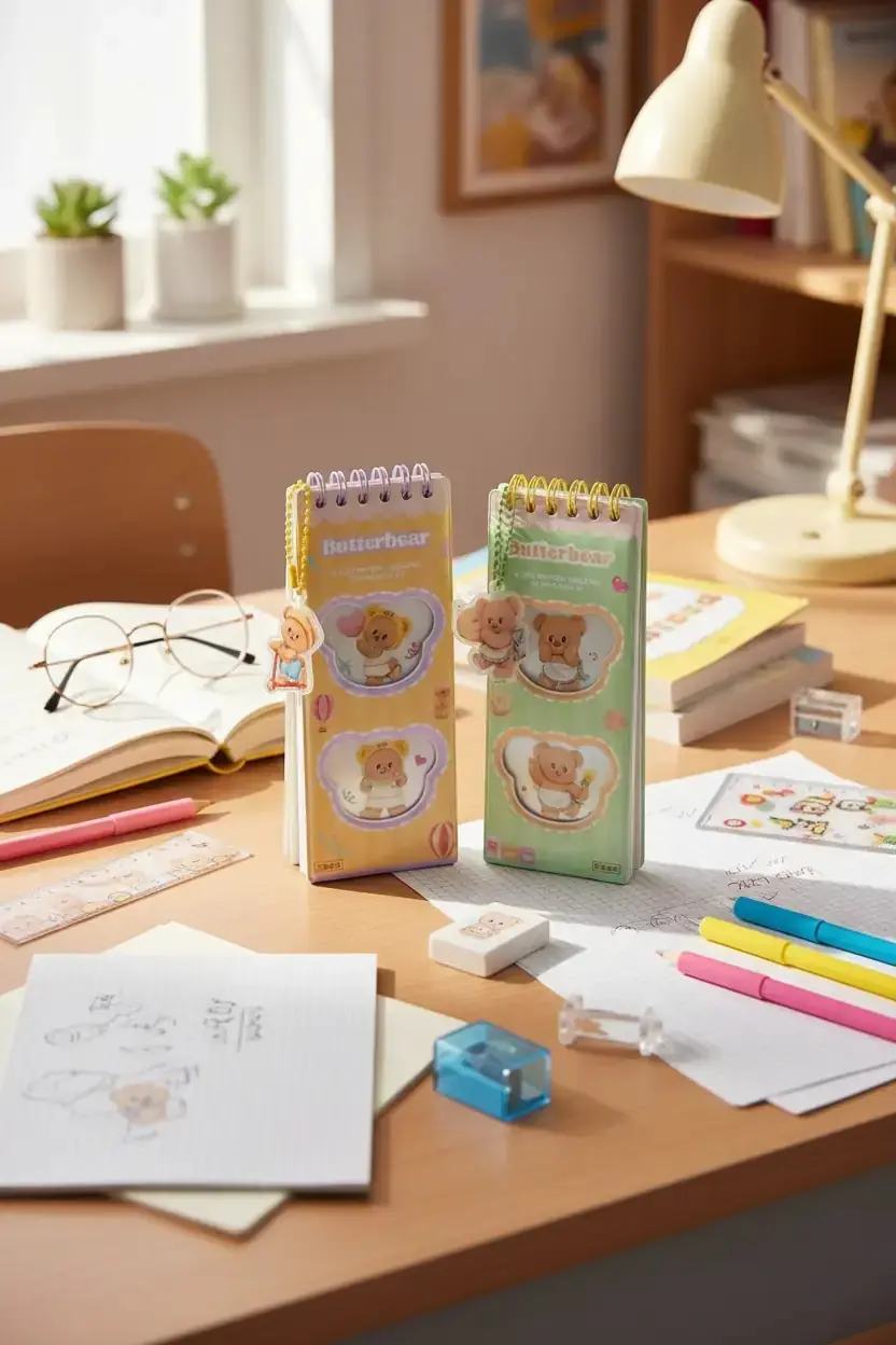 Miniso Lisanslı Butterbear Serisi Stres Giderici Not Defteri Rahatlatıcı Tasarım 15 Cm