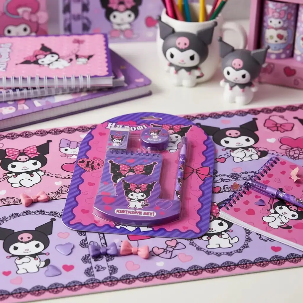 Timon Sanrio Lisanslı Kuromi Kırtasiye Seti – 4'lü