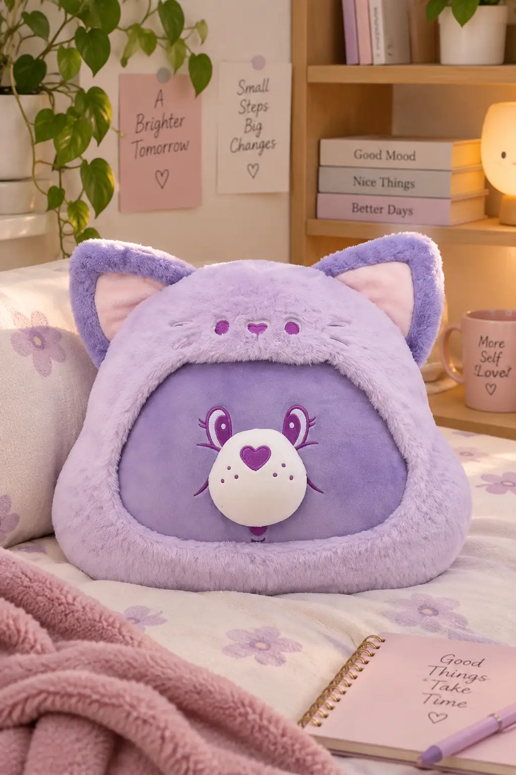 Care Bears Lisanslı Share Peluş Yastık 35 Cm – Kostümlü Baş Şekilli Dekoratif Minder