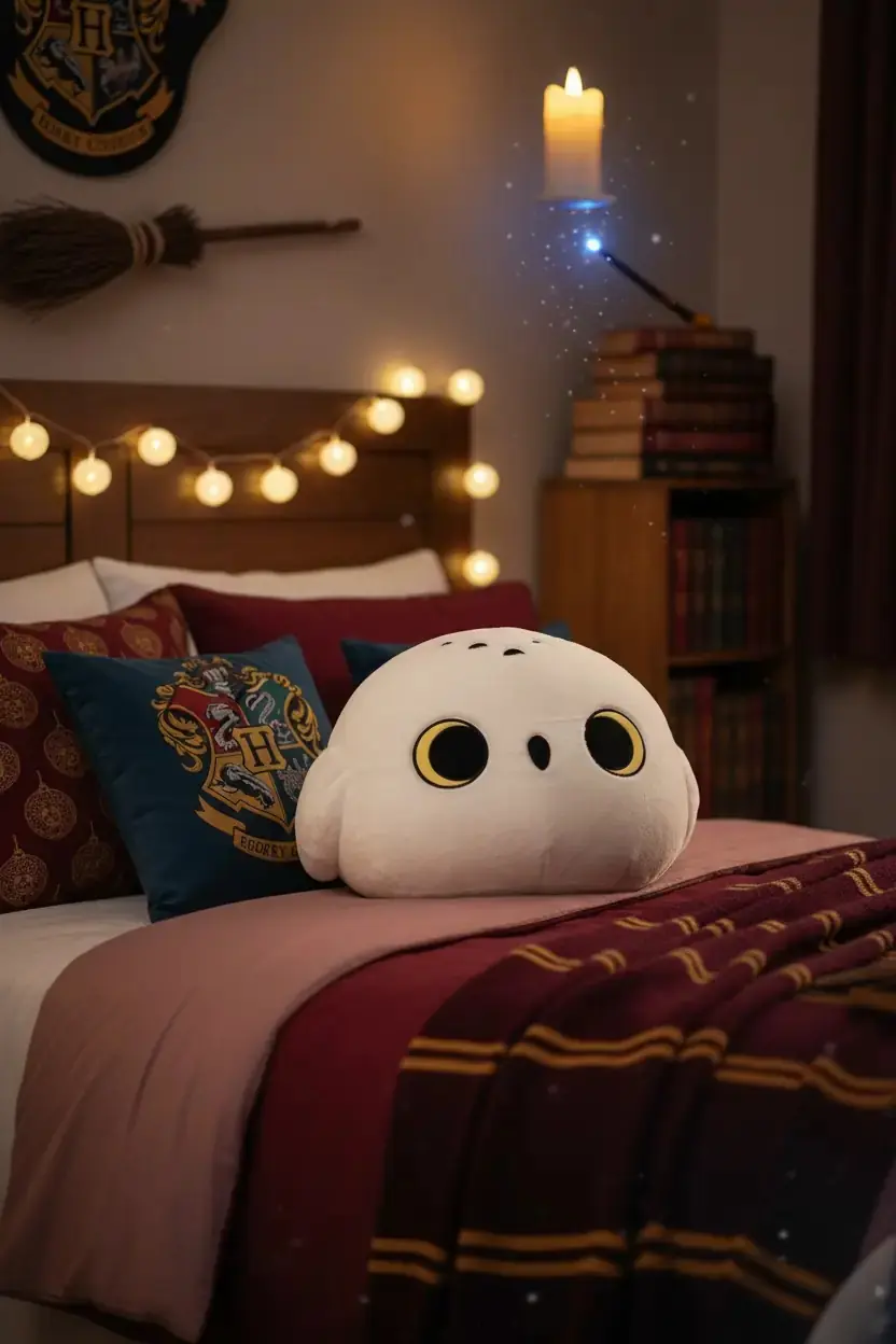Miniso Lisanslı Harry Potter Hedwig Dekoratif Yastık – Yumuşak Dokulu 40 Cm