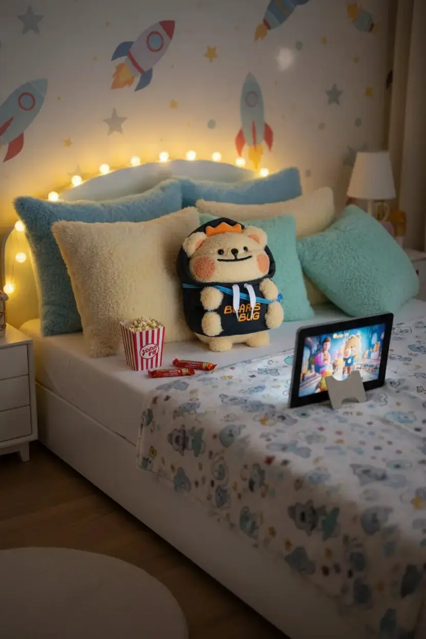 Miniso Lisanslı BearisBug Bebek Arabası Peluş Oyuncak 20 Cm – Yumuşacık