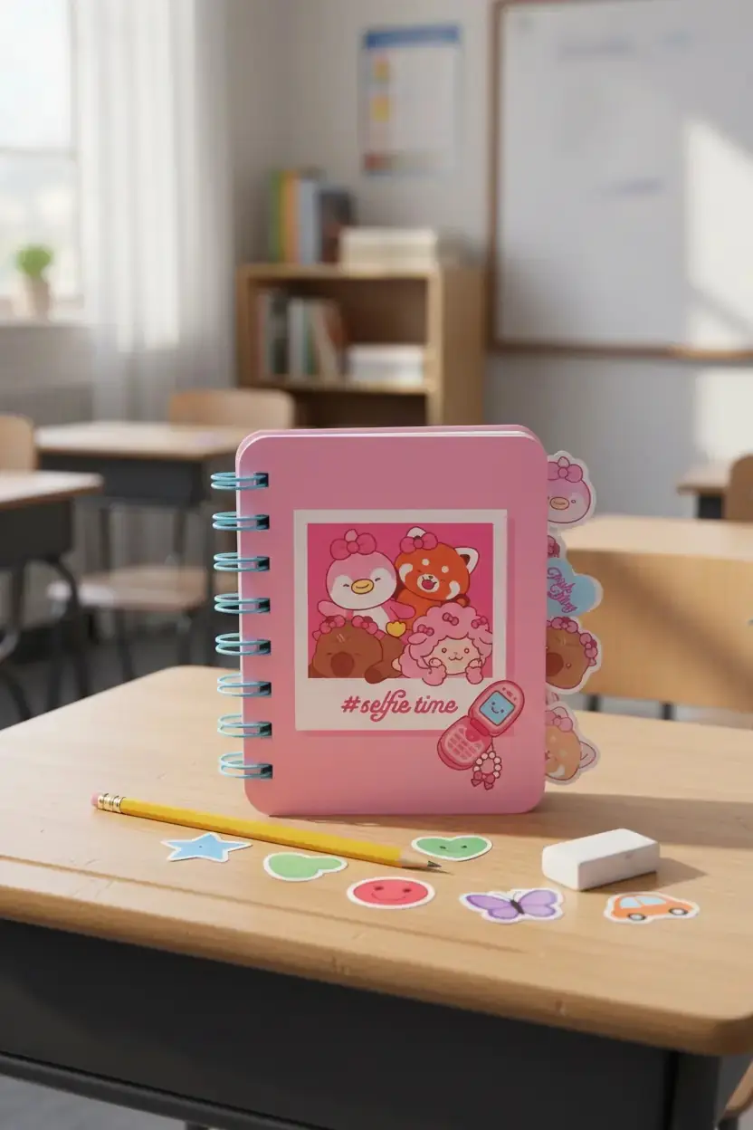 Miniso Lisanslı Mini Family A7 Not Defteri Ayraçlı Sert Kapak 11.7 Cm