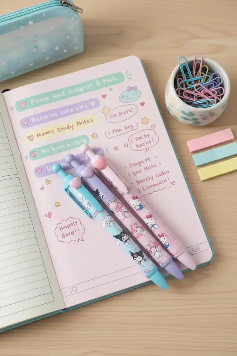 Sanrio Lisanslı Hello Kitty ve Arkadaşları Kalem Seti 14 Cm – Tatlı Fabrikası