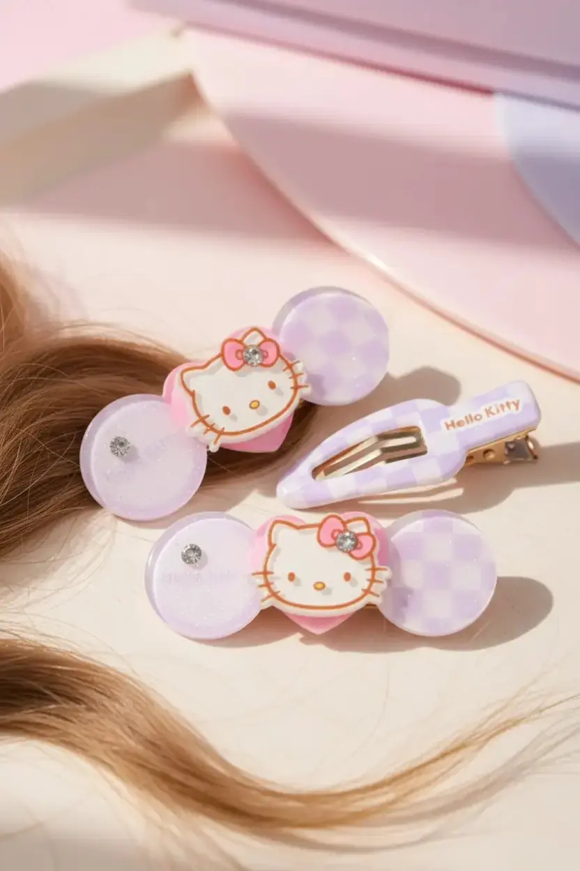 Hello Kitty Lisanslı Saç Tokası – Canlı Renkli & Figürlü Saç Aksesuarı