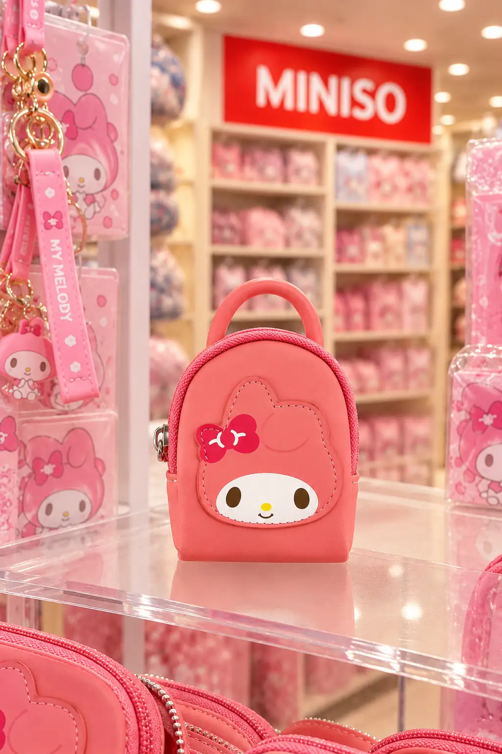 Sanrio Lisanslı My Melody Mini Bozuk Para Çantası Pembe 12 Cm