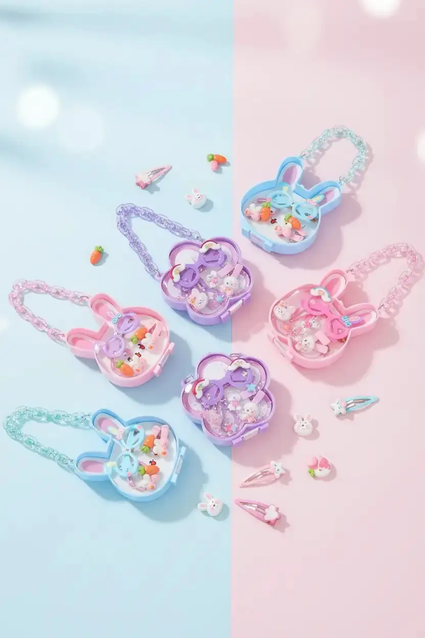 Miniso Lisanslı Lovely Serisi Gözlüklü Çocuk Saç Tokası Seti – Saklama Kutulu Aksesuar Seti