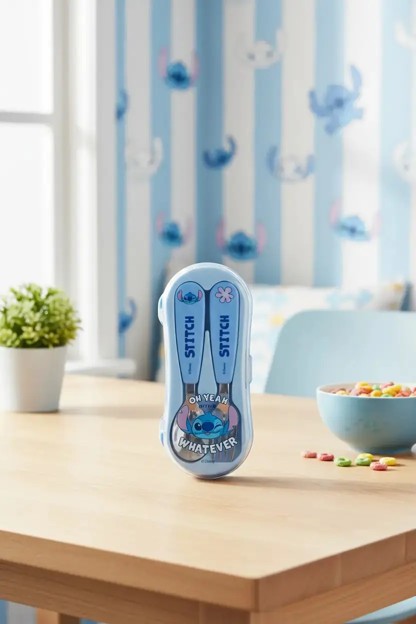 Disney Lilo & Stitch Lisanslı Çatal Kaşık Seti – Çantalı