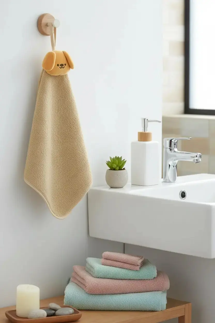 Miniso Lisanslı TUTOGOU Serisi Pangee El Havlusu – 30x30 cm Kare Mutfak Banyo Havlusu