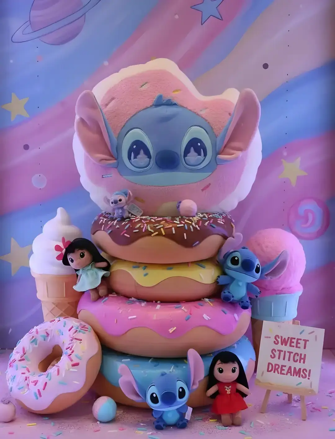 Disney Lilo & Stitch Lisanslı Parti Serisi Donut Şekilli Yumuşak Dekoratif Yastık