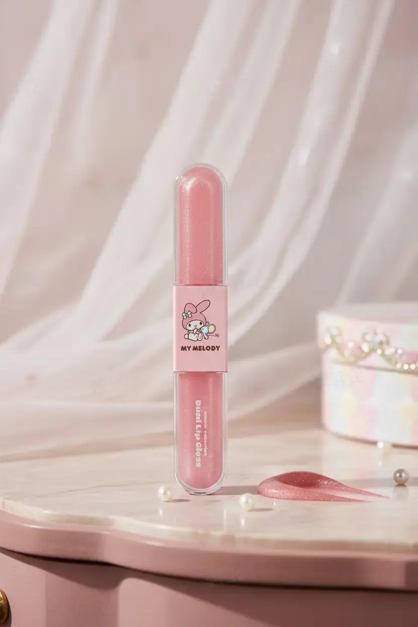 Sanrio Lisanslı My Melody Çift Uçlu Dudak Parlatıcısı – Hafif ve Yüksek Parlaklık