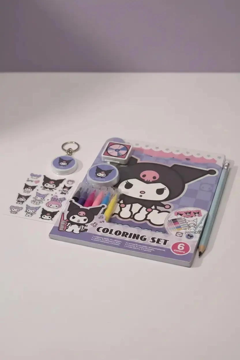 Sanrio Lisanslı Kuromi Renkli Boyama Kitabı Seti 20,3 Cm – Yaratıcı Etkinlik