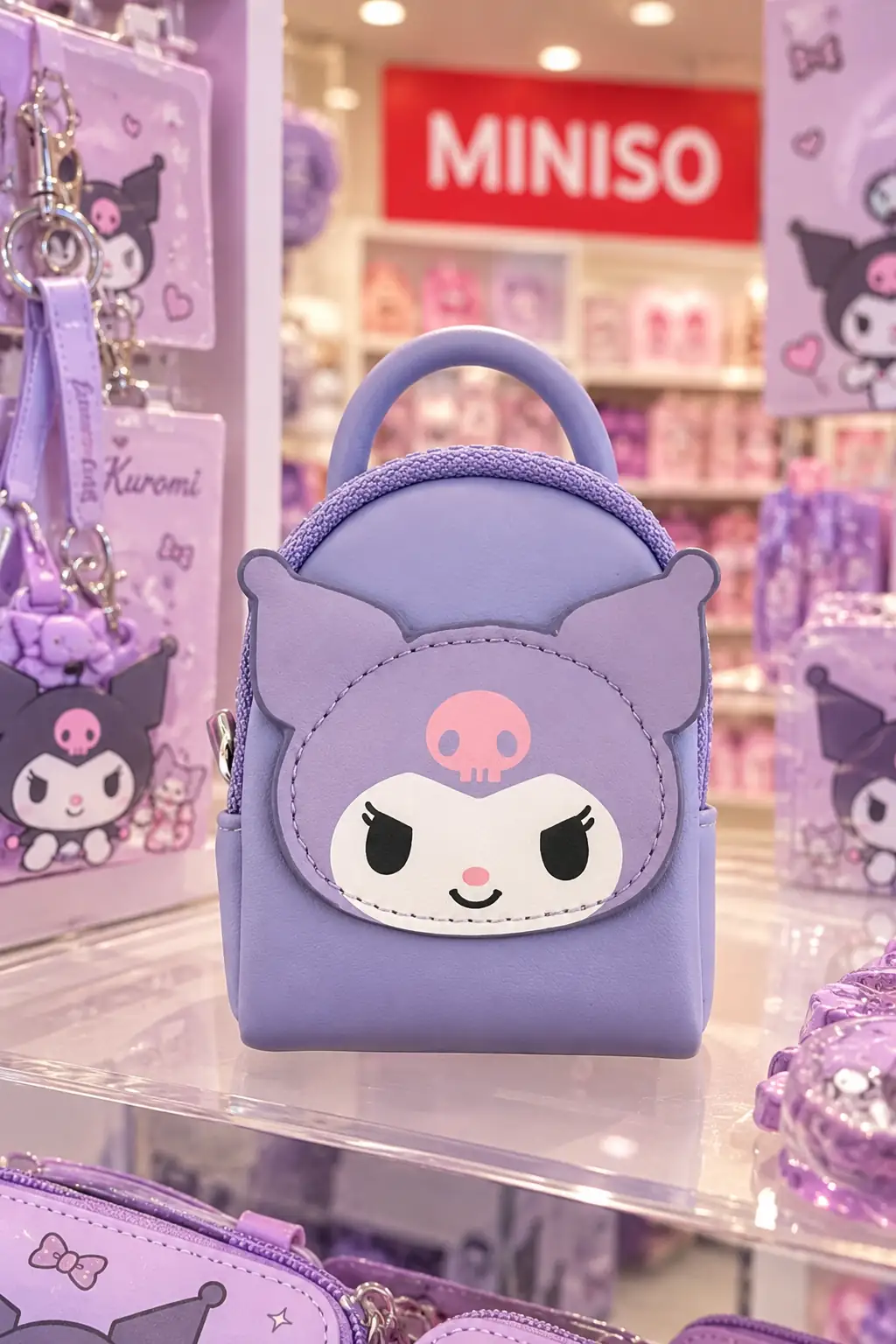 Sanrio Lisanslı Kuromi Mini Bozuk Para Çantası Mor 12 Cm