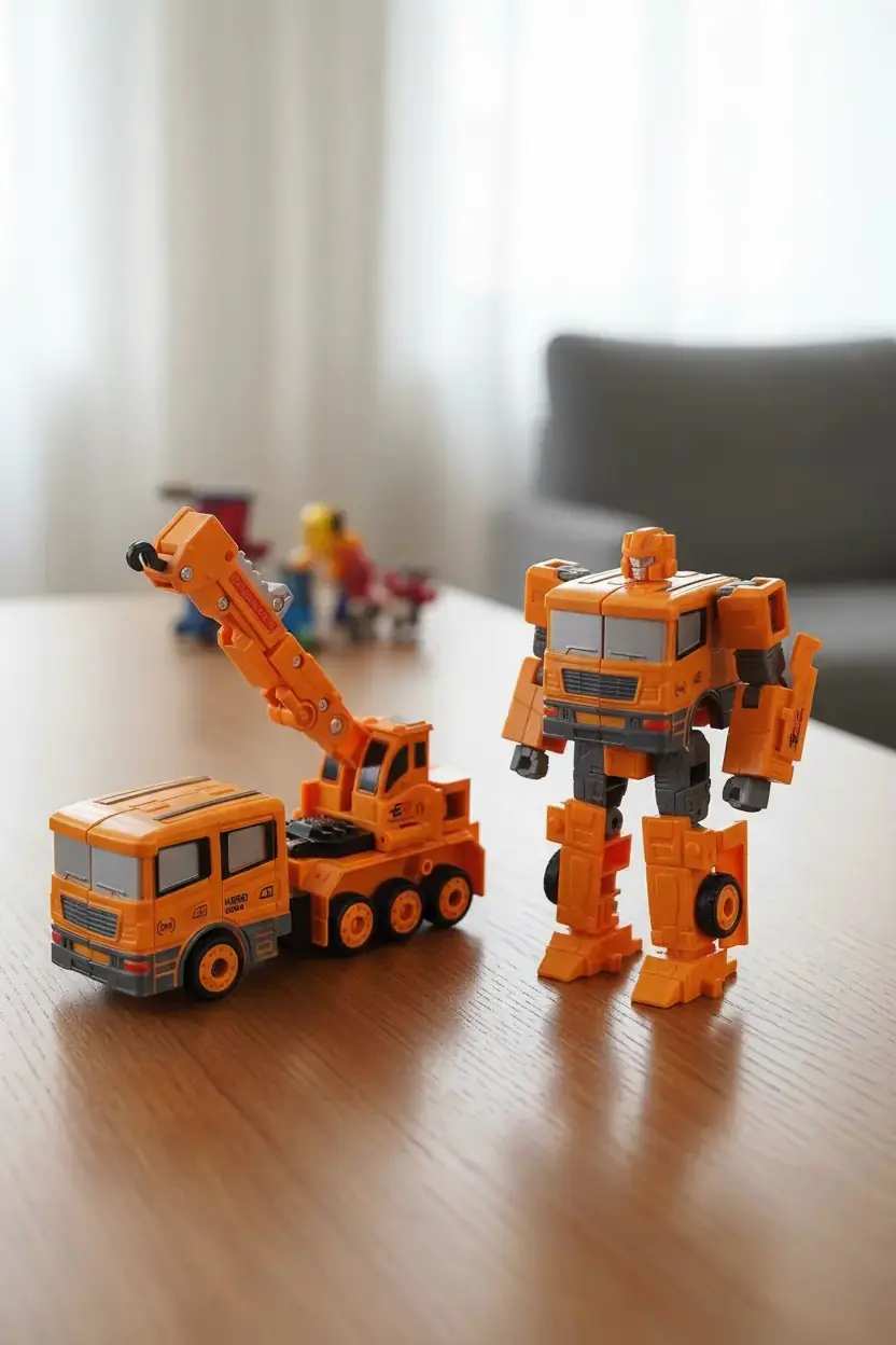 Miniso Robot Dönüşebilen Vinç Oyuncak – Hareketli Parçalı Eğitici Tasarım 18 Cm