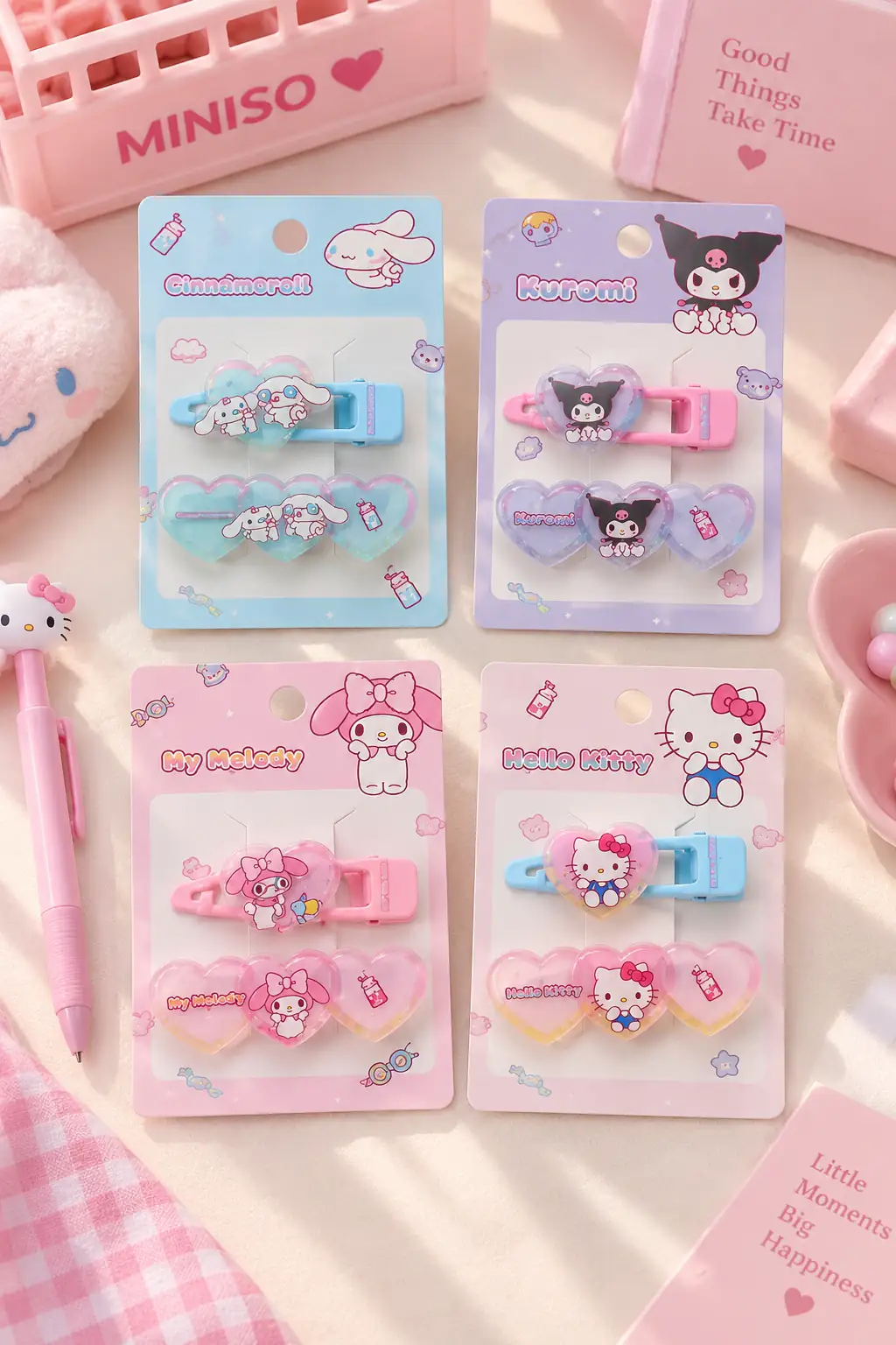 Hello Kitty Lisanslı Tatlı Fabrika Saç Tokası (2 Adet) – Pastel Renkli Set