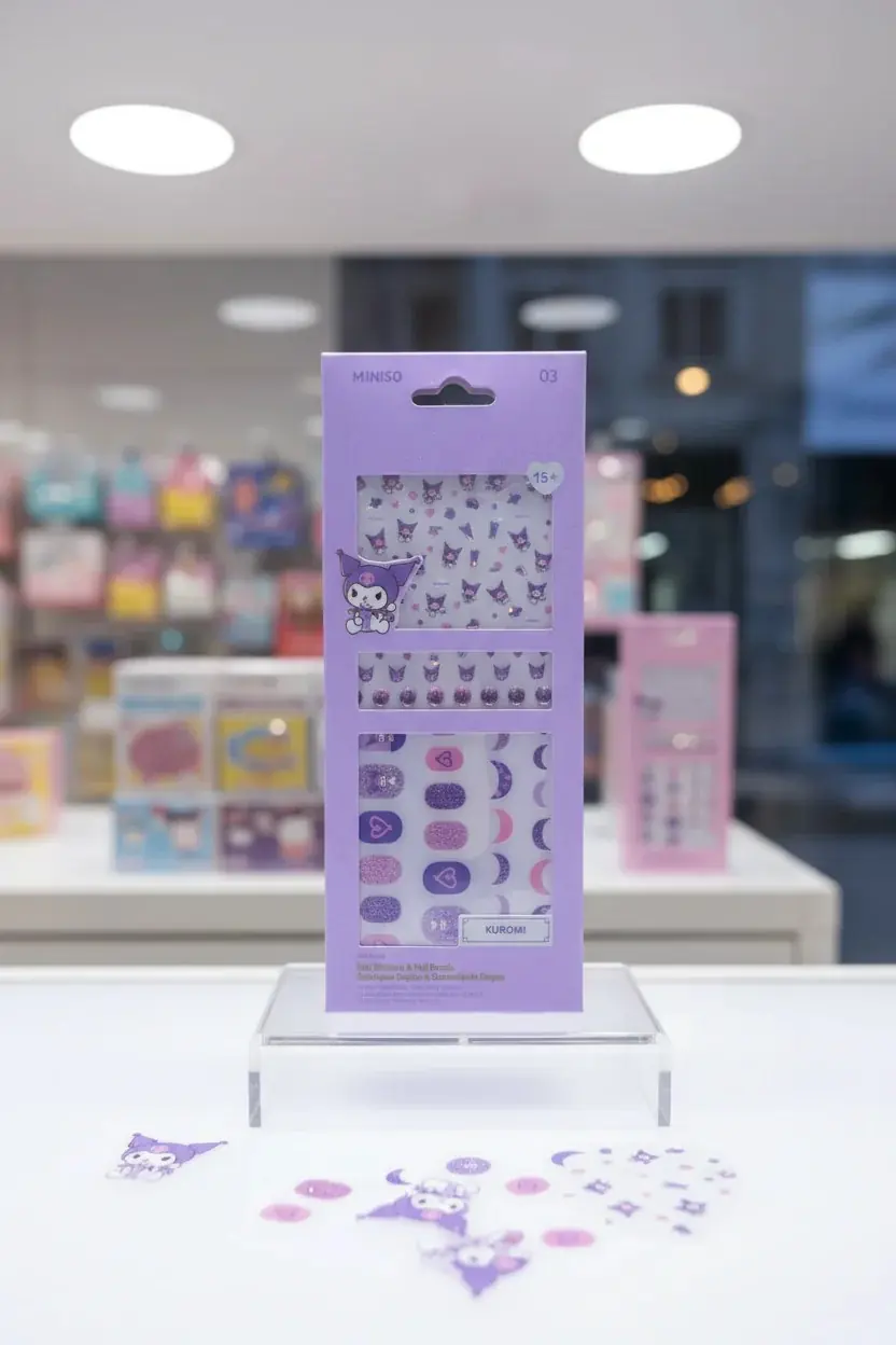 Sanrio Kuromi Lisanslı Tırnak Süsü Ve Çıkartma Seti (03) – Pratik Nail Art Sticker Ve Tırnak Aksesuarı 17,5 Cm
