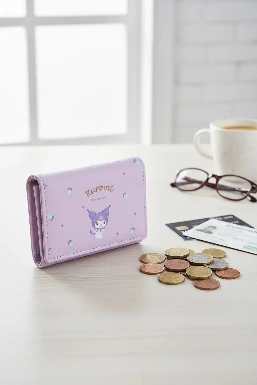 Sanrio Lisanslı Kuromi Sevimli Kapaklı Bozuk Para Cüzdanı 11 Cm