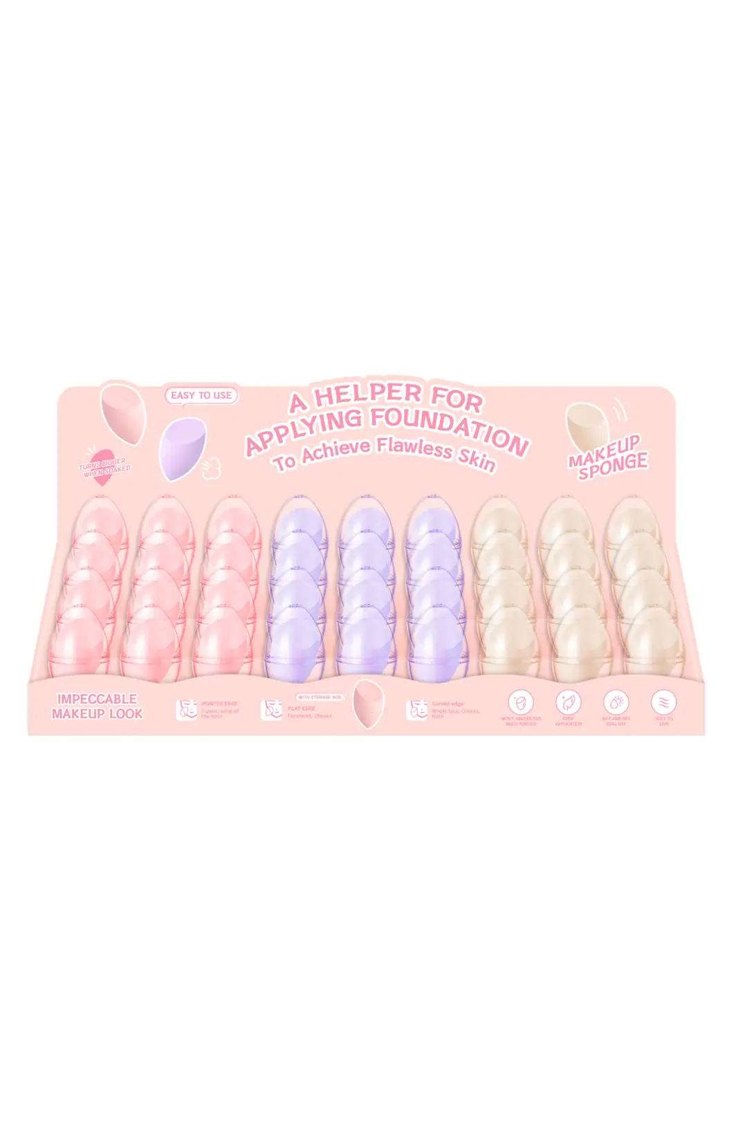 Miniso Lisanslı Yumurta Kapsüllü Makyaj Süngeri Mor – Pürüzsüz Uygulama Beauty Blender