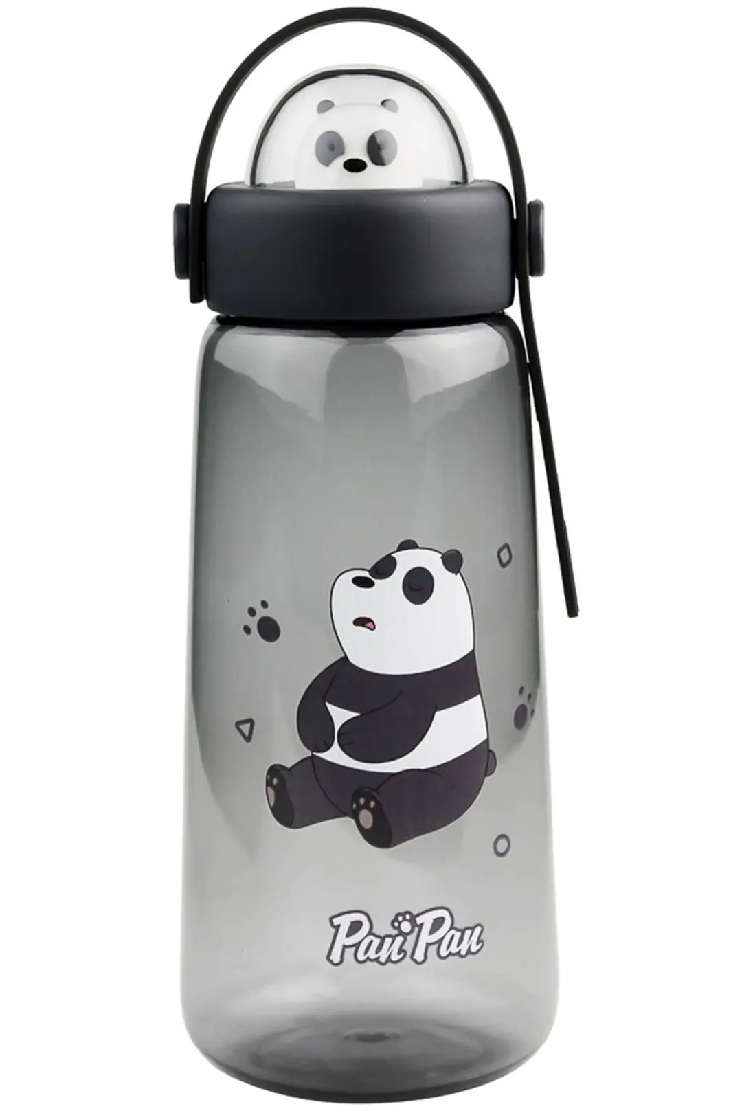 We Bare Bears Lisanslı Panda Su Şişesi – Sızdırmaz ve Dayanıklı Çocuk Matarası 600 ML