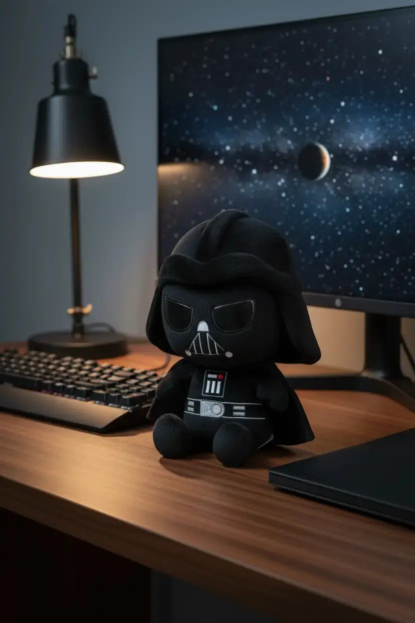 Star Wars Lisanslı 25 cm Darth Vader Peluş Oyuncak – Kasklı ve Pelerinli Model