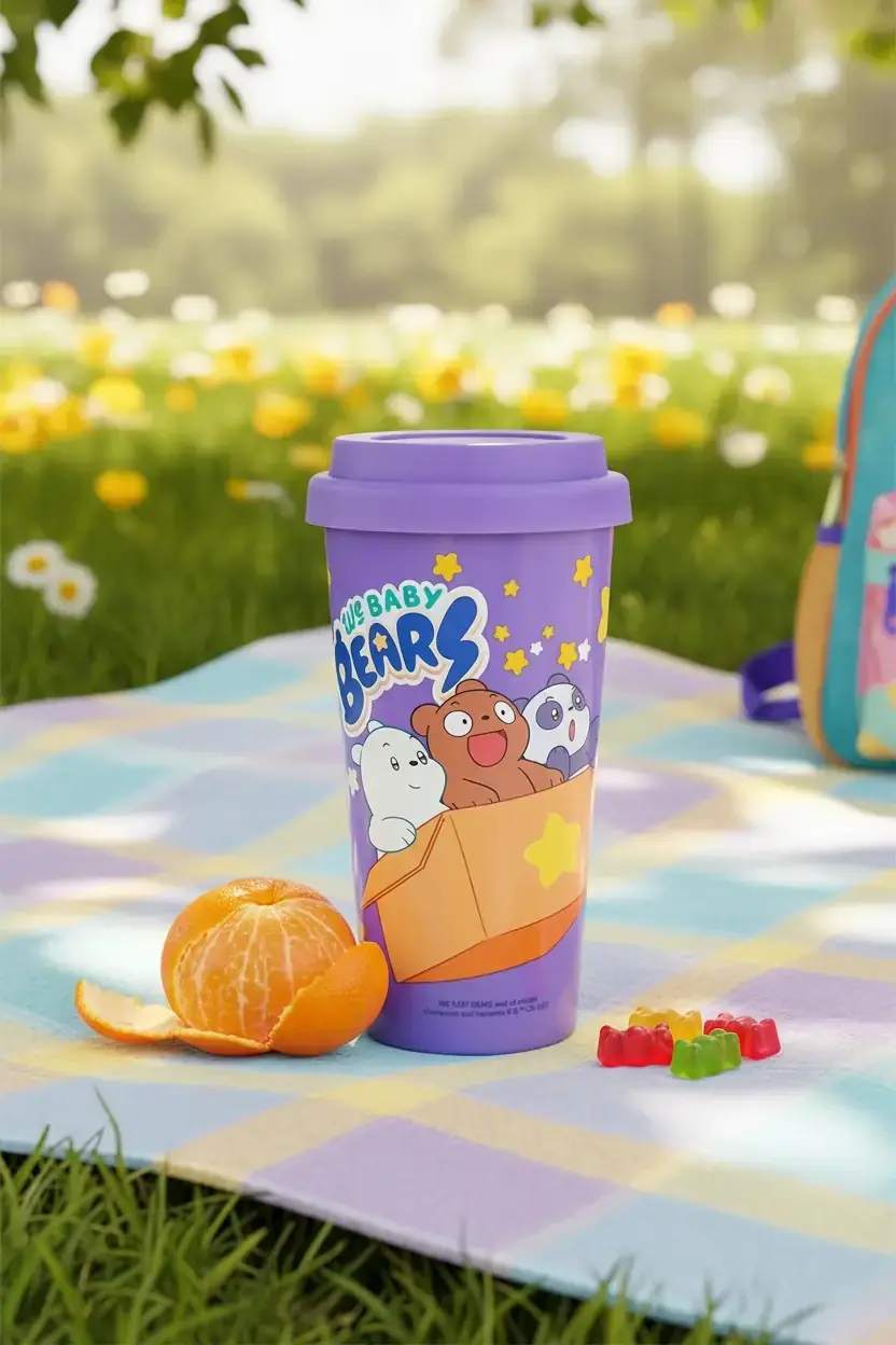 We Baby Bears Lisanslı Plastik Şişe – Sızdırmaz Silikon Halkalı ve Dayanıklı 520 ml