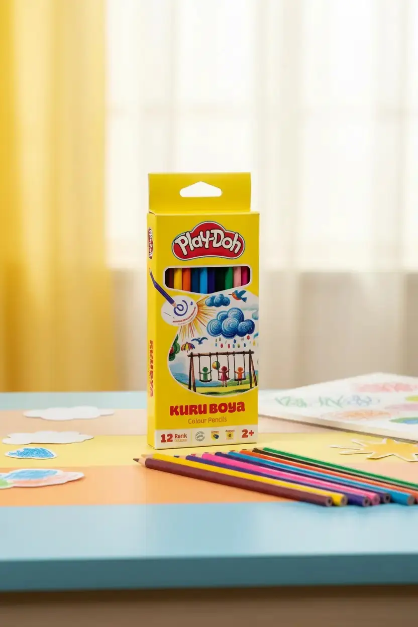 Play-Doh Kuru Boya Kalemi 12 Renk – 2,9 mm Uçlu Altıgen Gövde