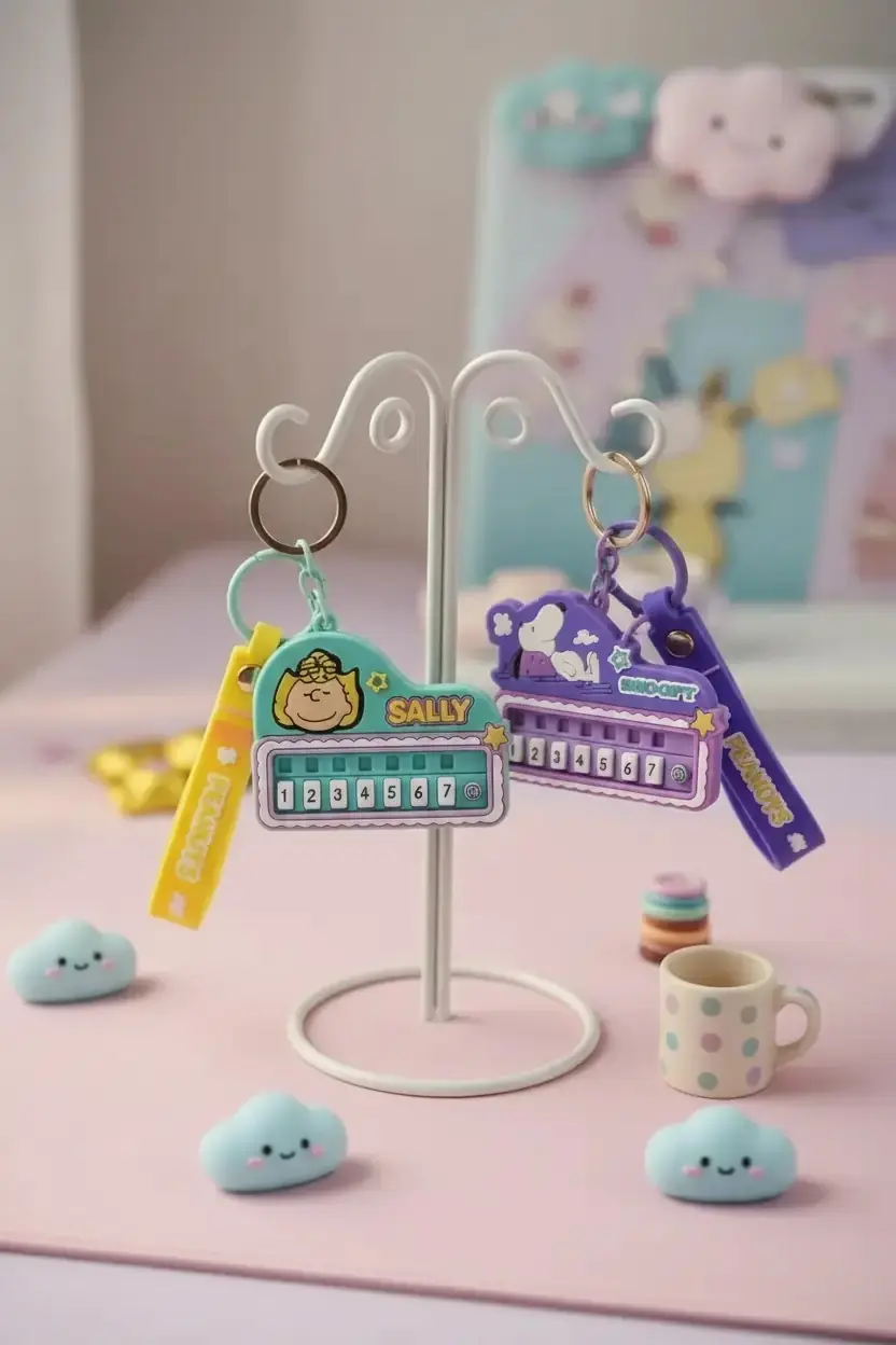 Snoopy Lisanslı Mini Piyano Figürlü Anahtarlık Aksesuar 6,9 Cm