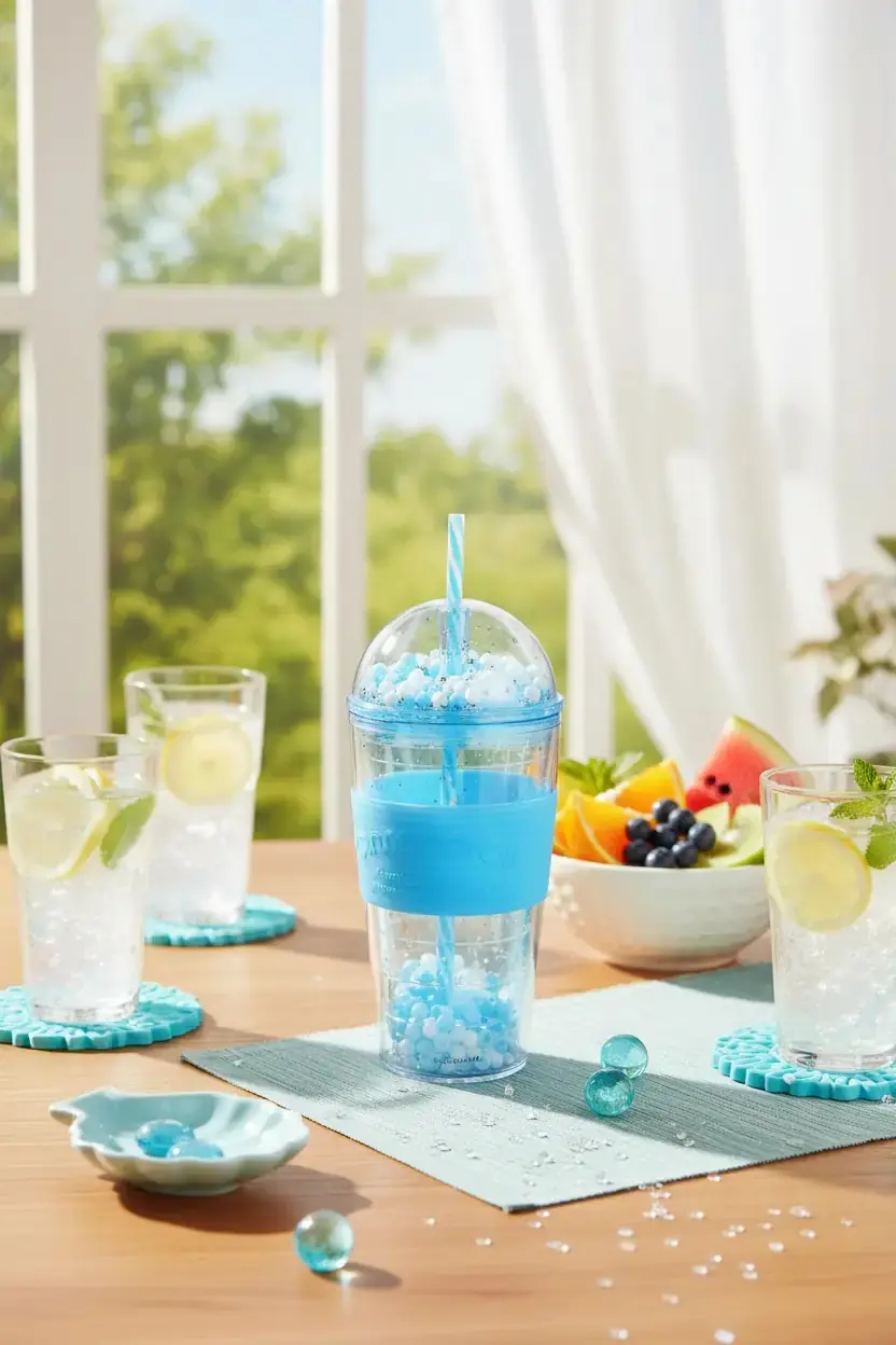 Sanrio Lisanslı Cinnamoroll Parti Serisi Pipetli Plastik Şişe – 600 ml Boncuklu Işıltılı Matara